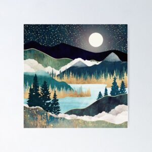 Star Lake - Cosmic Night Landscape Wall Art Print